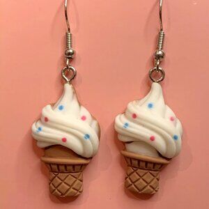 Ice Cream Cone Earring, Ice Cream Earring, Funny Food Earring, Gift Idea, Summer